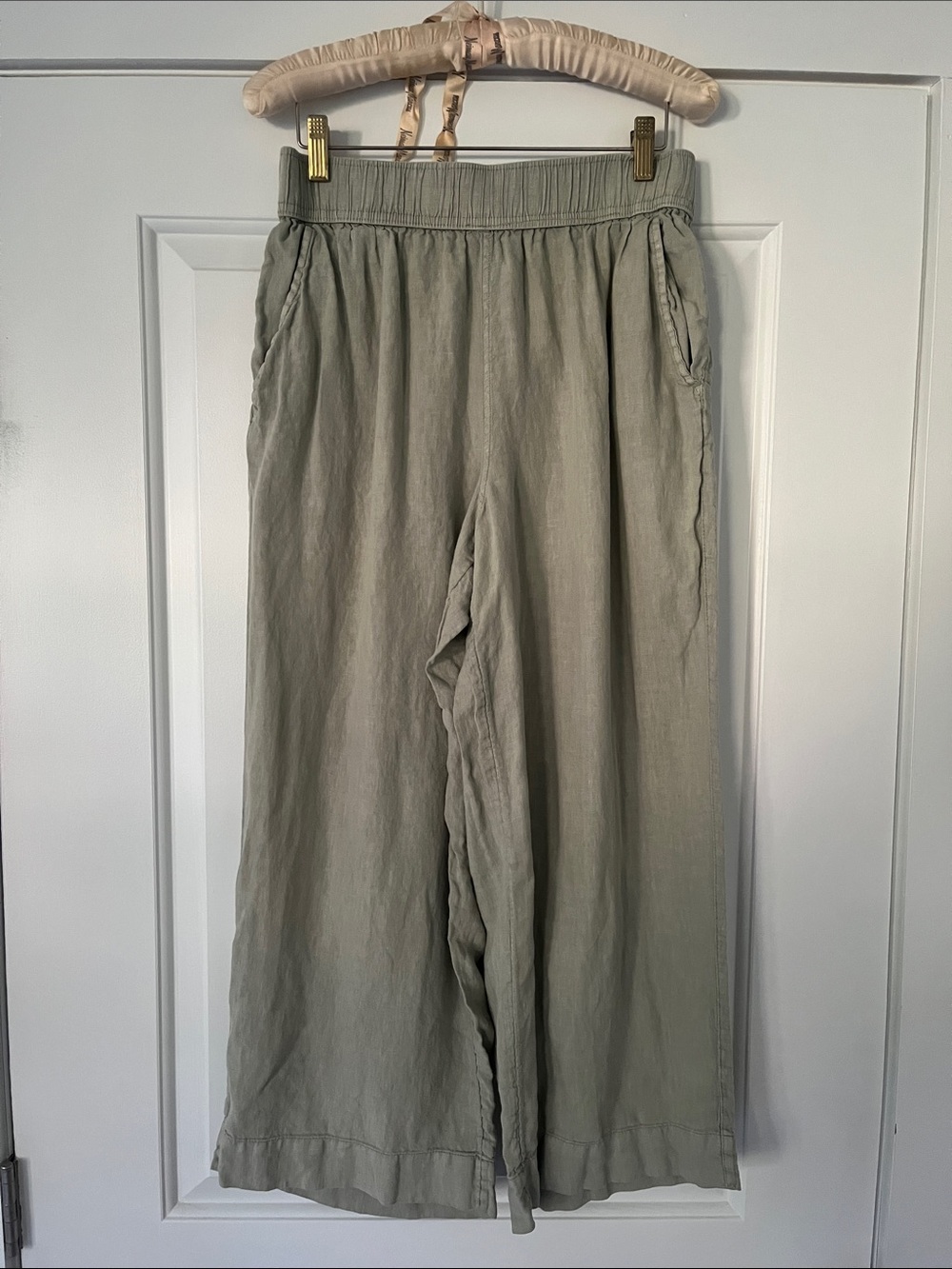 Tahari Sage Linen Pants Medium